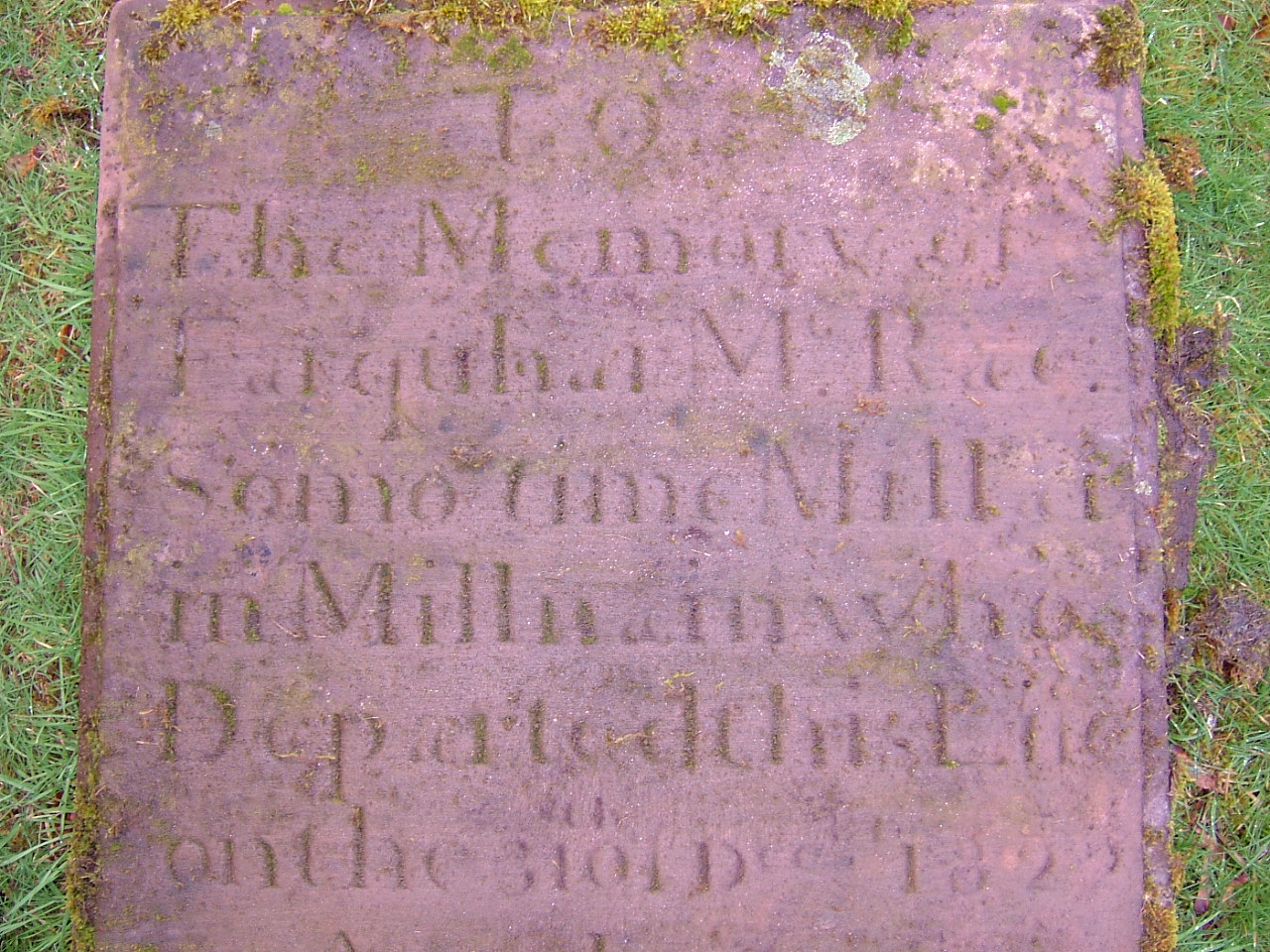 Photo of headstones/Donald McLennan d1899 hdstn Fodderty top half